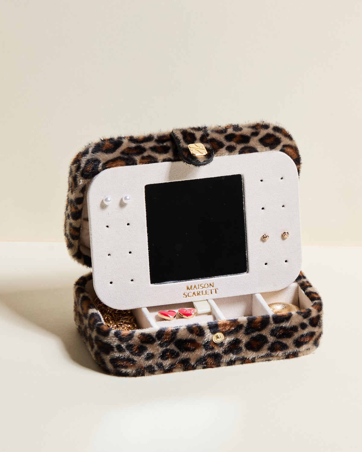 Brigitte leopard travel jewelry box