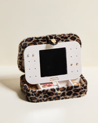 Brigitte Leopard Velvet Travel Jewelry Box