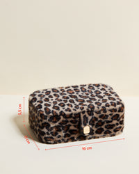 Brigitte Leopard Velvet Travel Jewelry Box