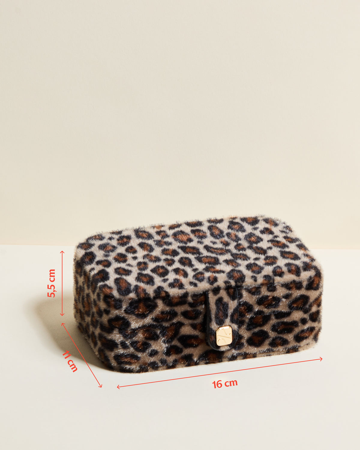 Brigitte Leopard Velvet Travel Jewelry Box