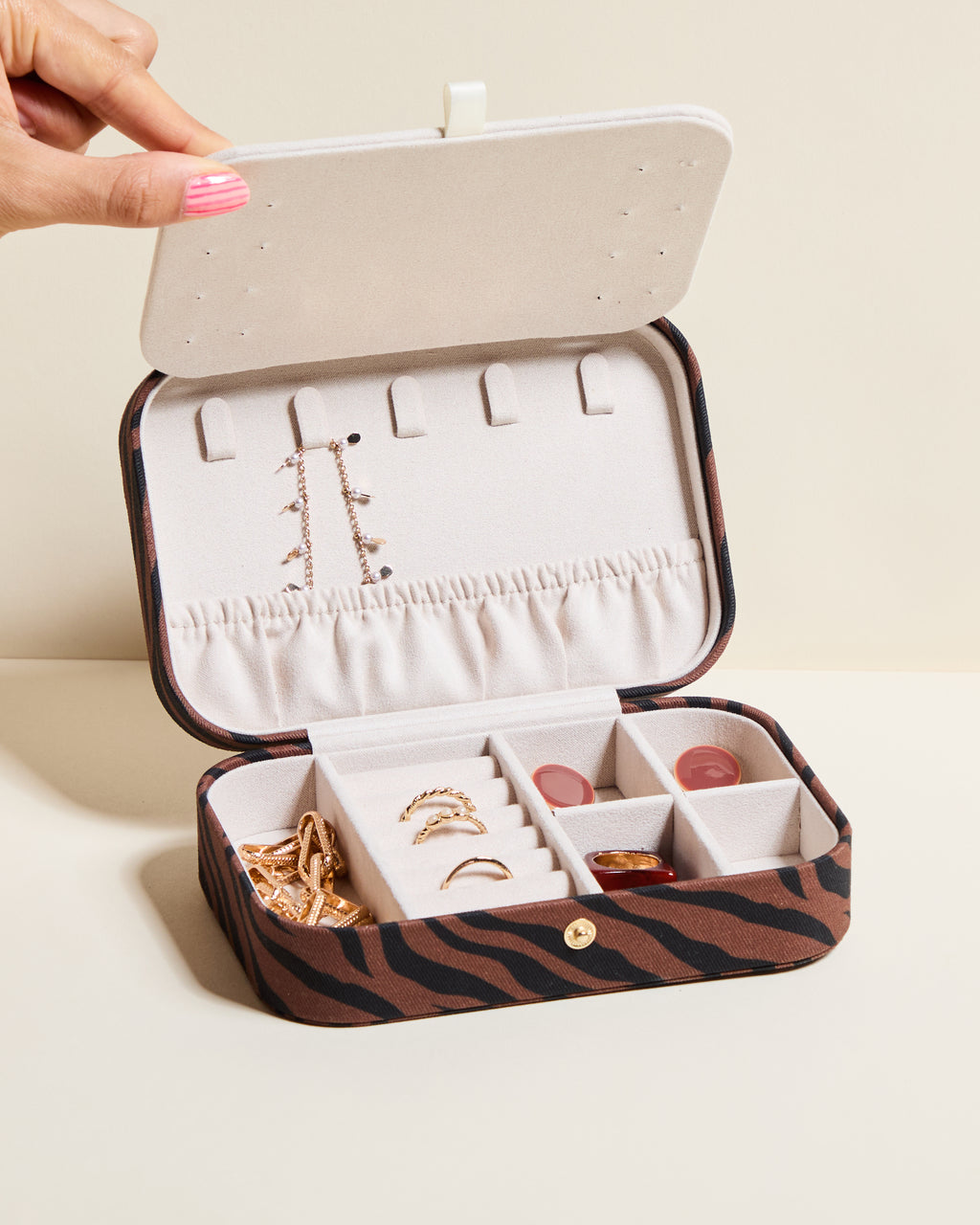 Brigitte Zebra Travel Jewelry Box