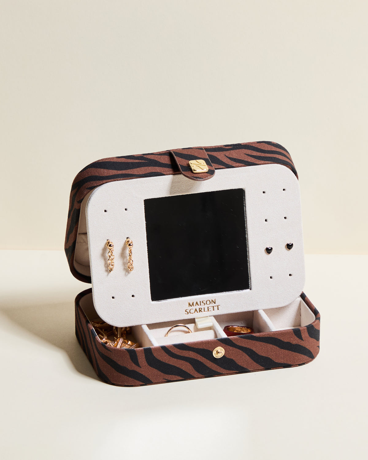 Brigitte Zebra Travel Jewelry Box