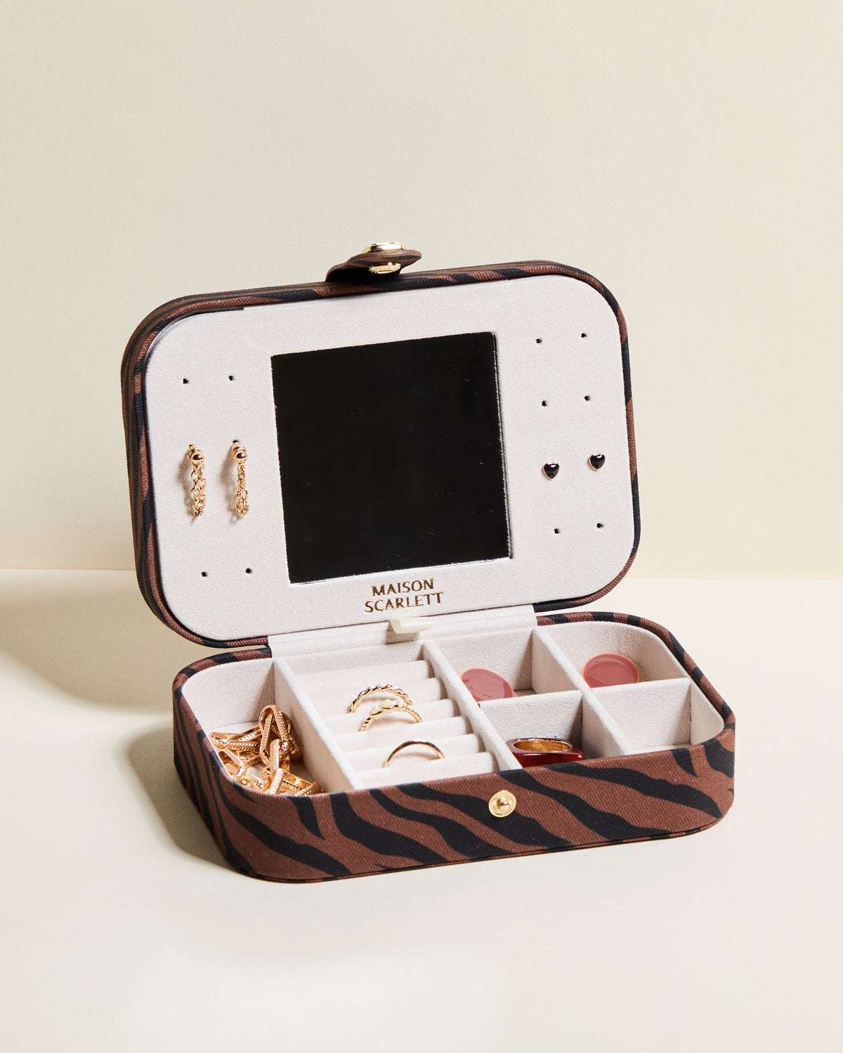 Brigitte Zebra Travel Jewelry Box
