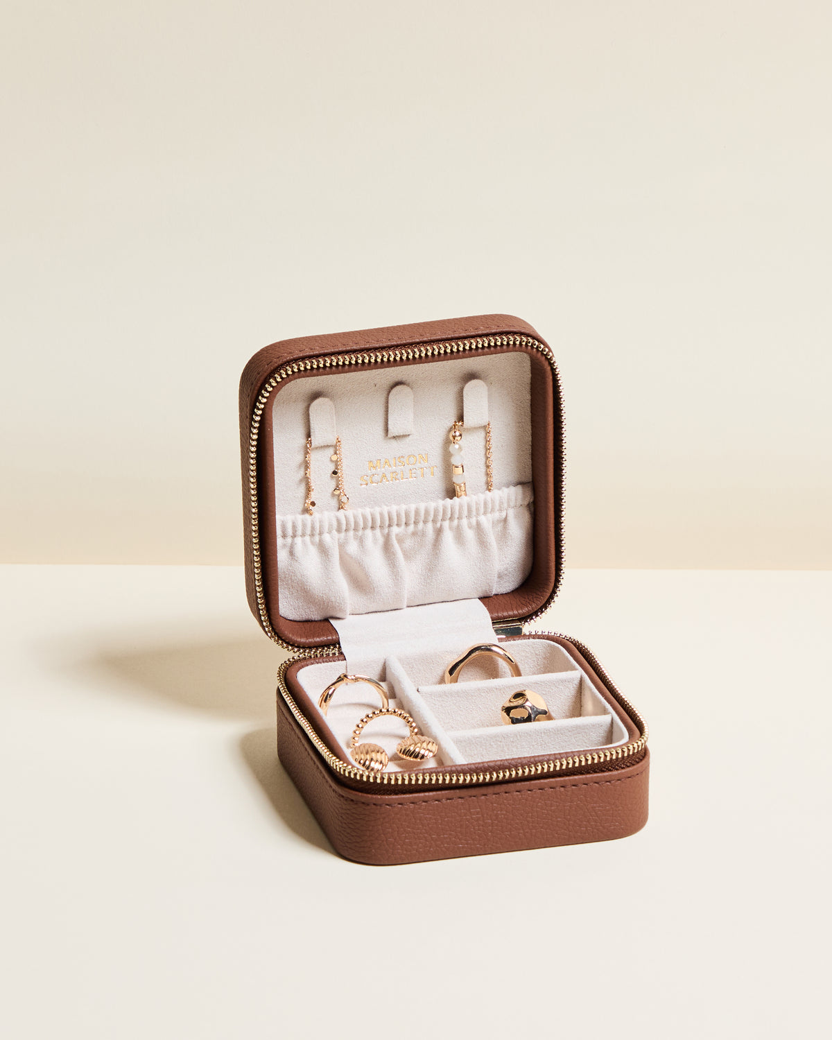 Corinne PU leather travel jewelry box