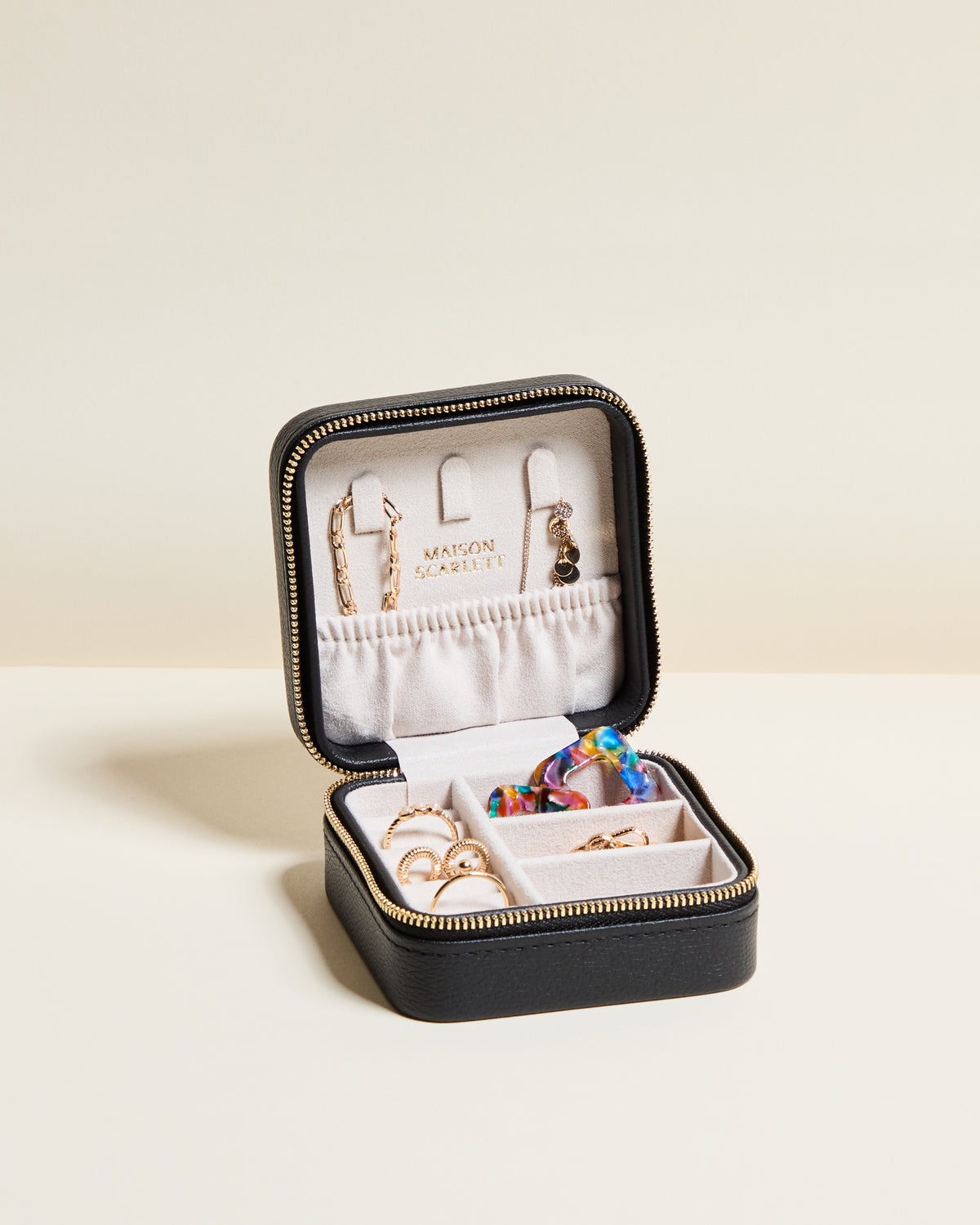 Corinne PU leather travel jewelry box