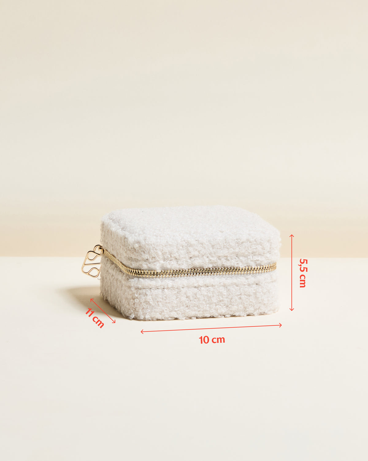 Corinne bouclé travel jewellery box
