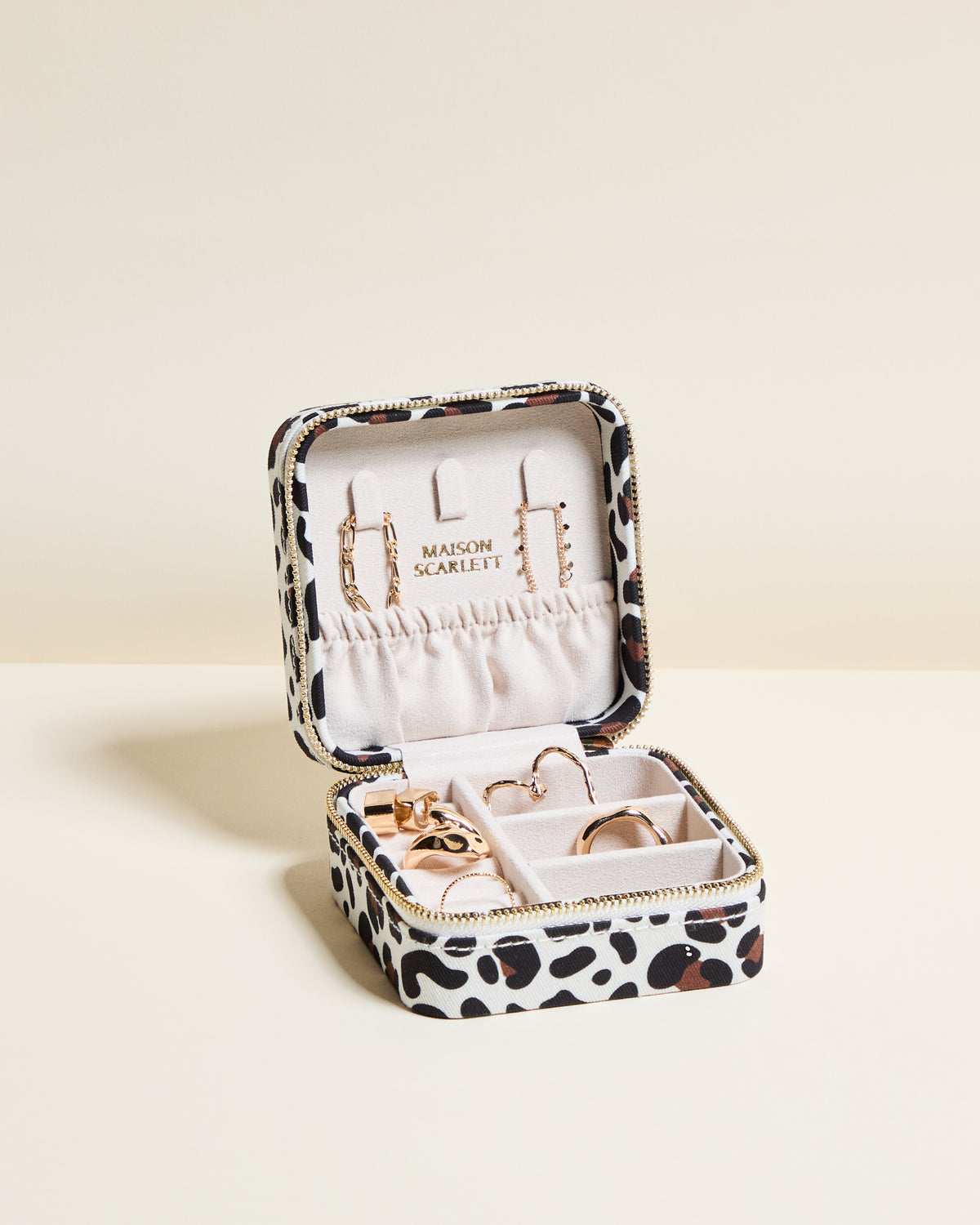 Corinne Leopard Travel Jewelry Box