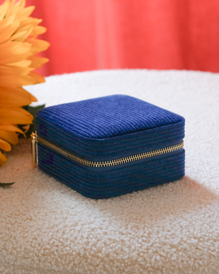 Corinne corduroy travel jewelry box