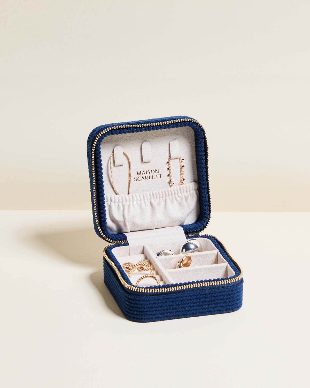 Corinne corduroy travel jewelry box