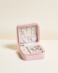 Corinne corduroy velvet travel jewelry box