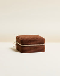 Corinne corduroy velvet travel jewelry box
