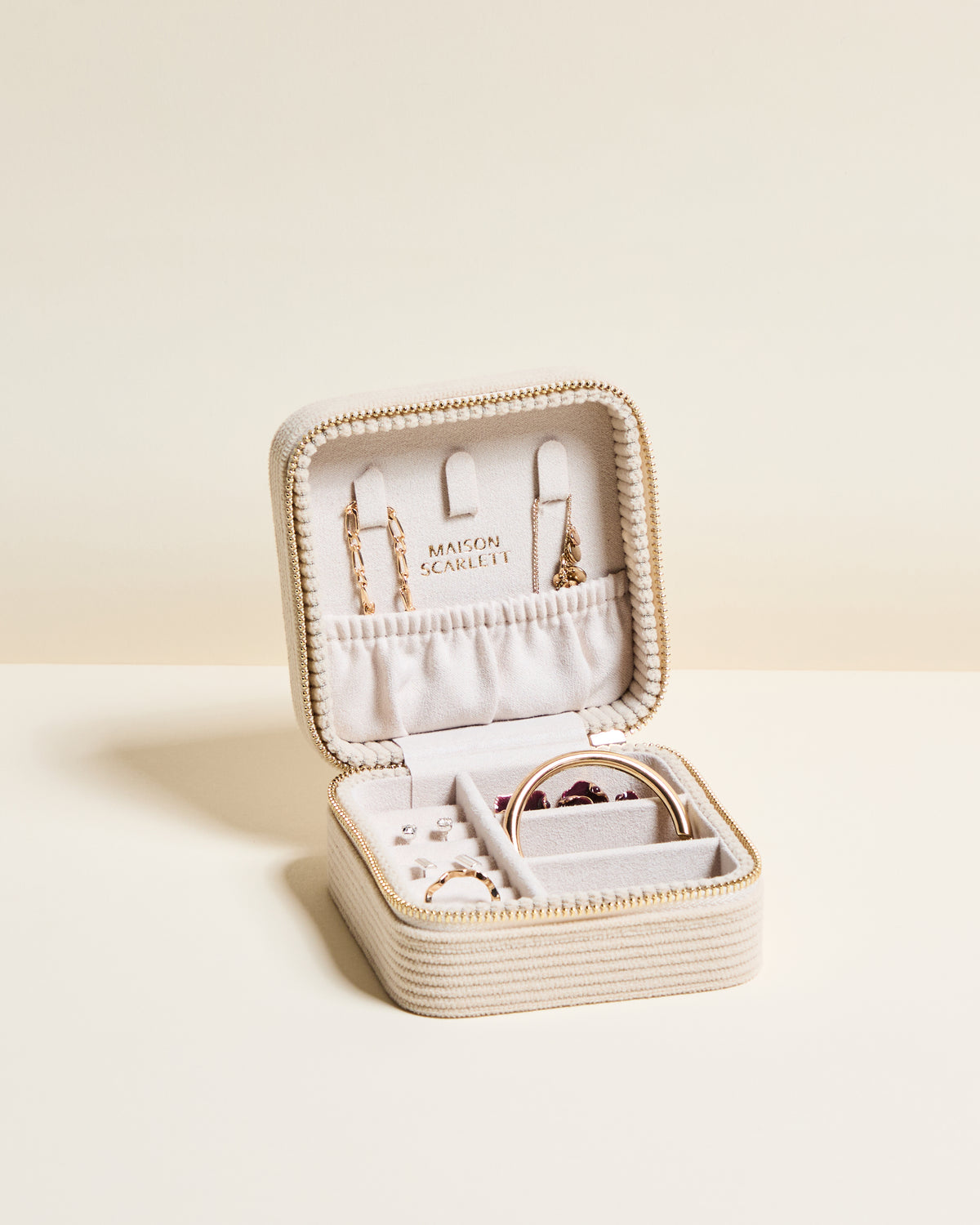 Corinne corduroy travel jewelry box