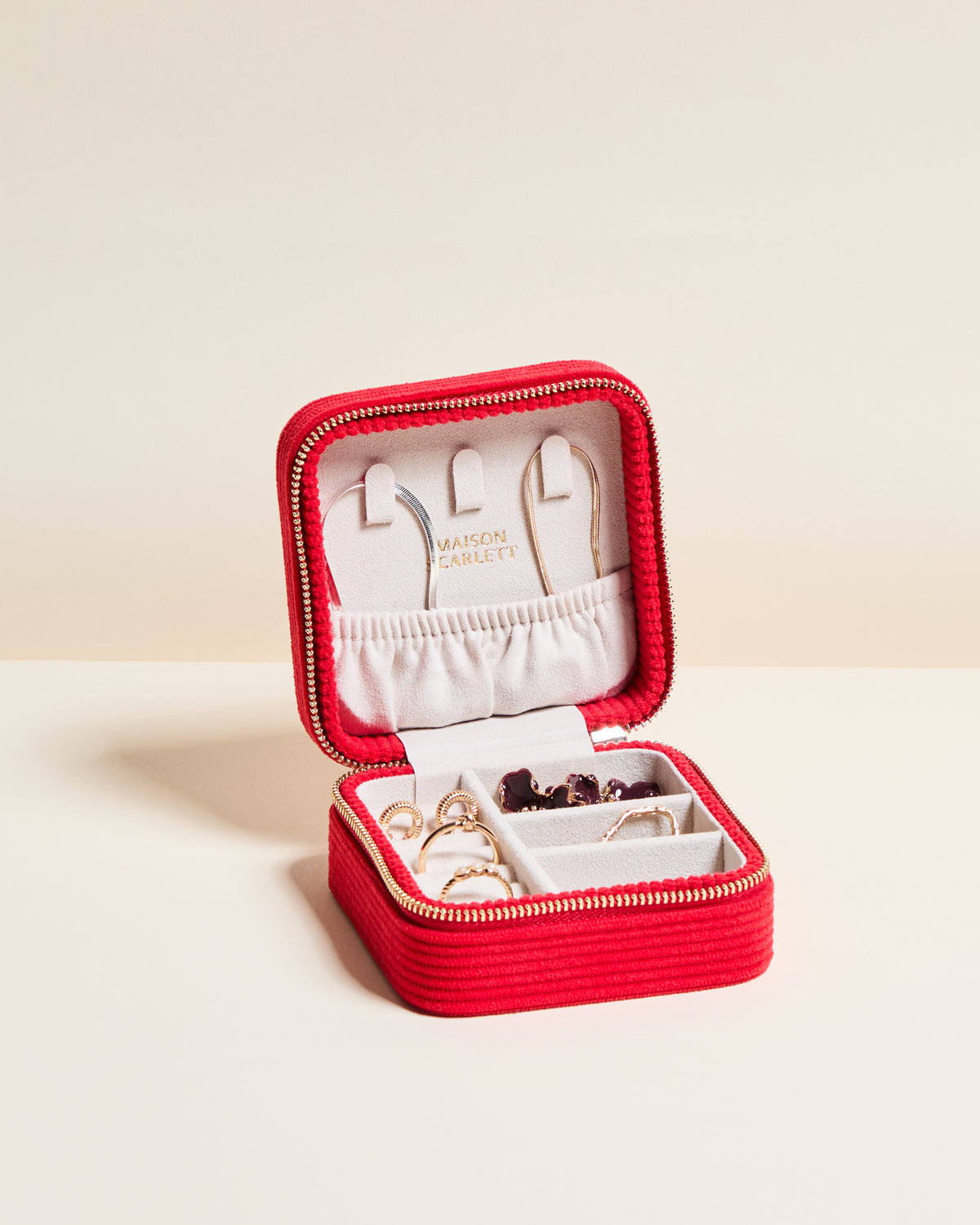 Corinne corduroy travel jewelry box