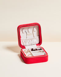 Corinne corduroy velvet travel jewelry box