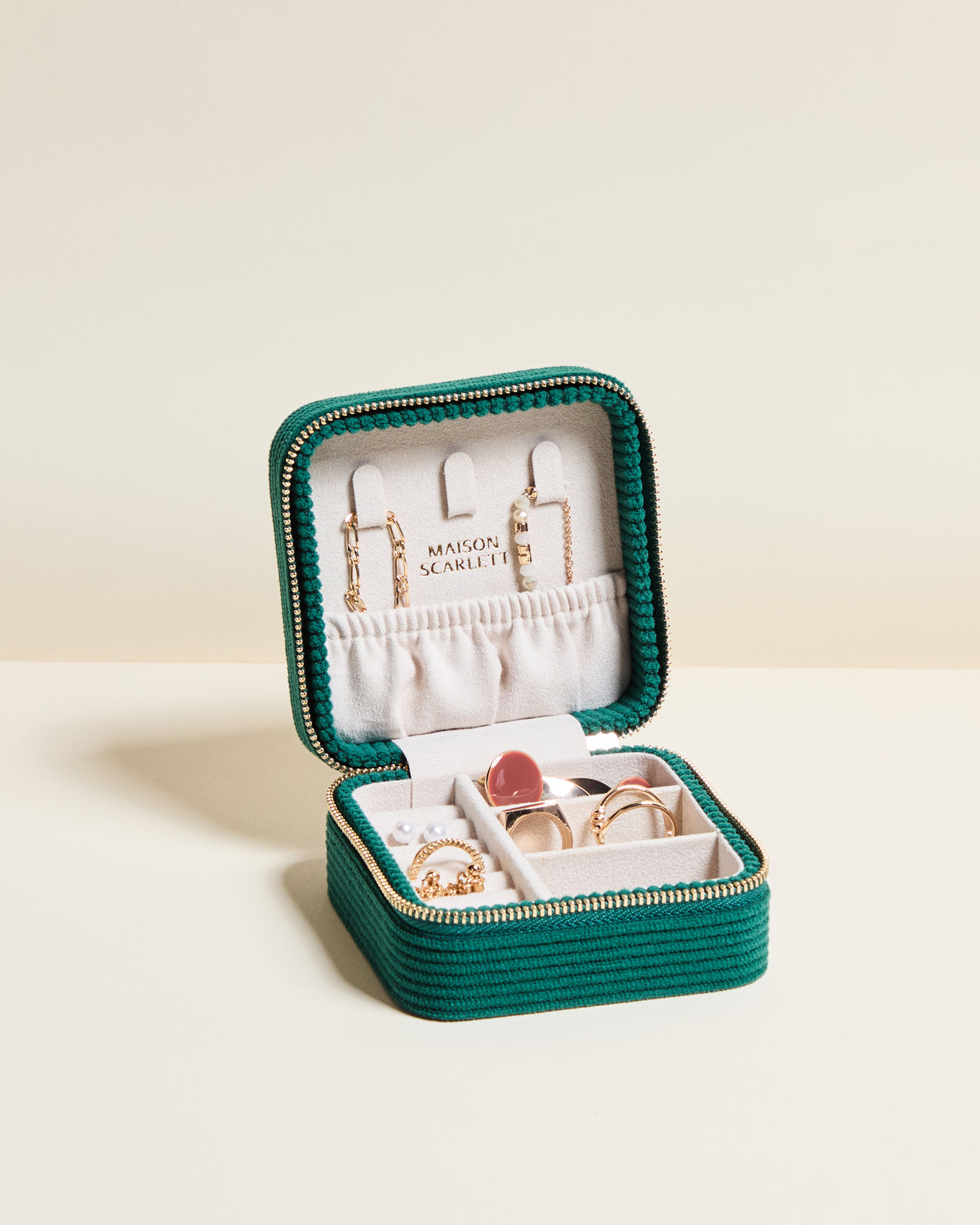 Corinne corduroy travel jewelry box