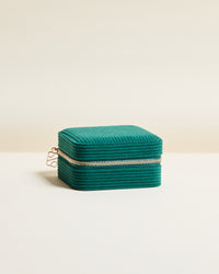 Corinne corduroy velvet travel jewelry box