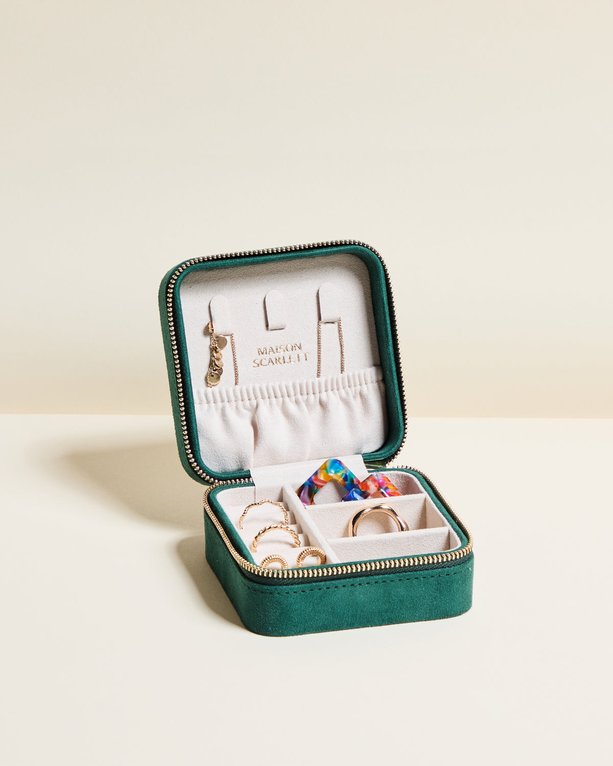 Corinne velvet travel jewelry box