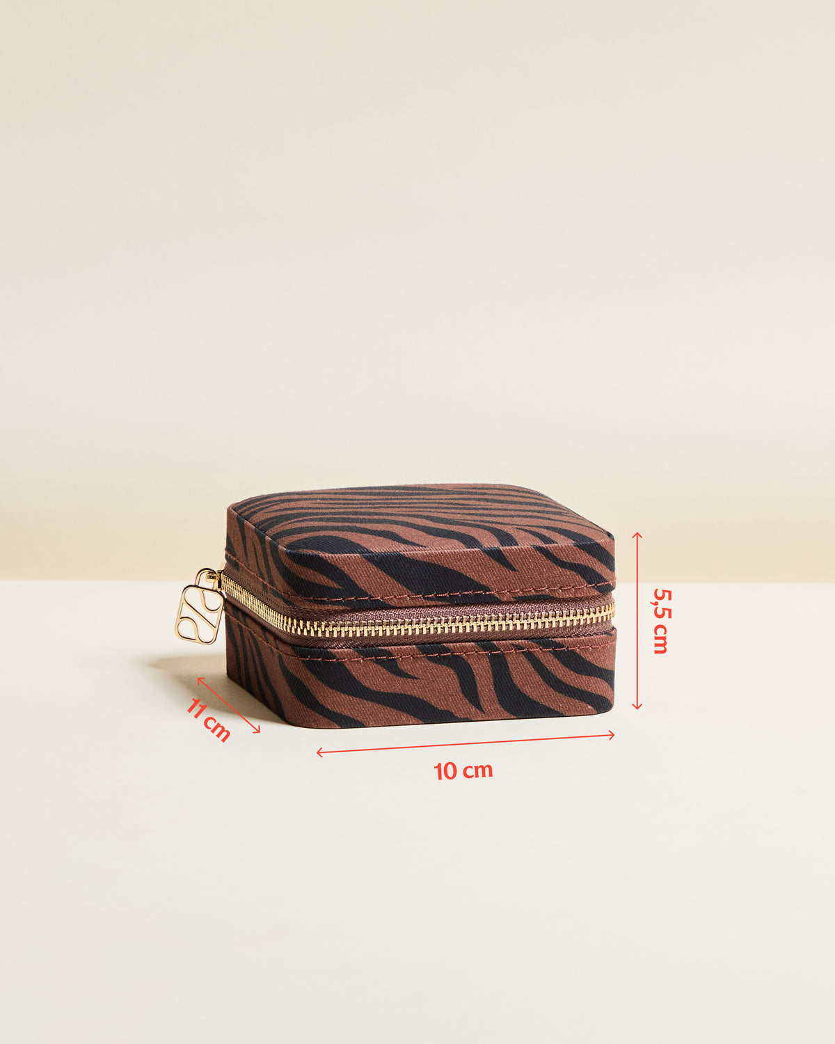 Corinne Zebra Travel Jewelry Box