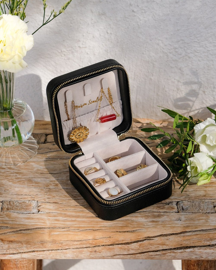 Corinne PU leather travel jewelry box