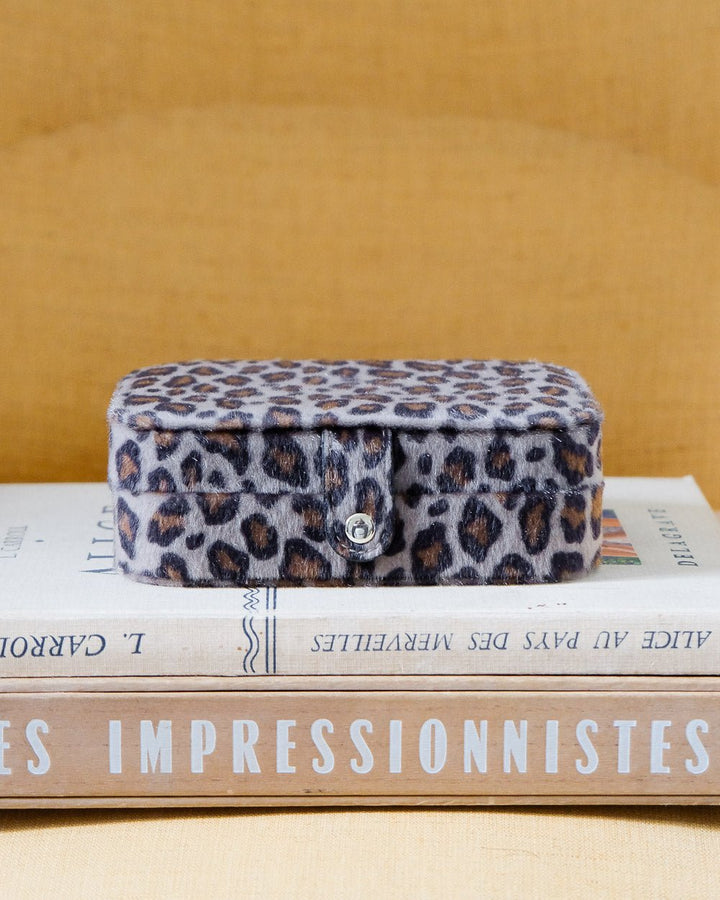 Brigitte leopard travel jewelry box