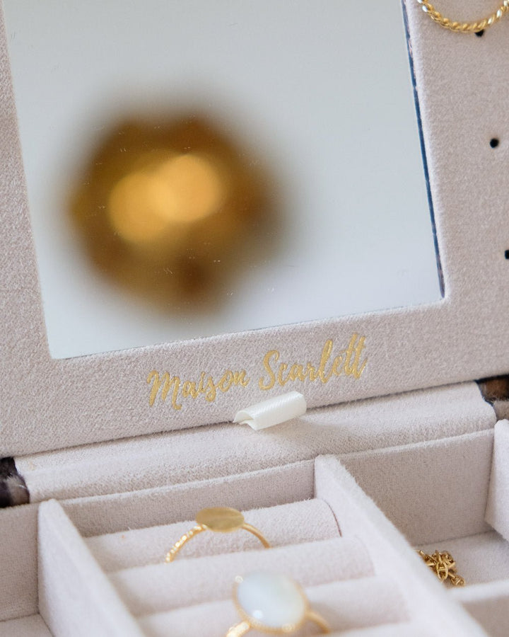 Brigitte leopard travel jewelry box