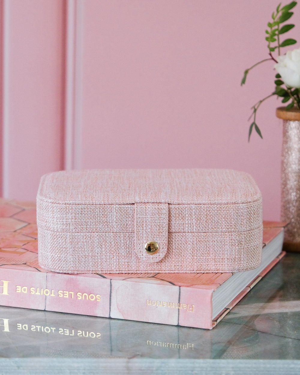 Brigitte linen effect travel jewelry box