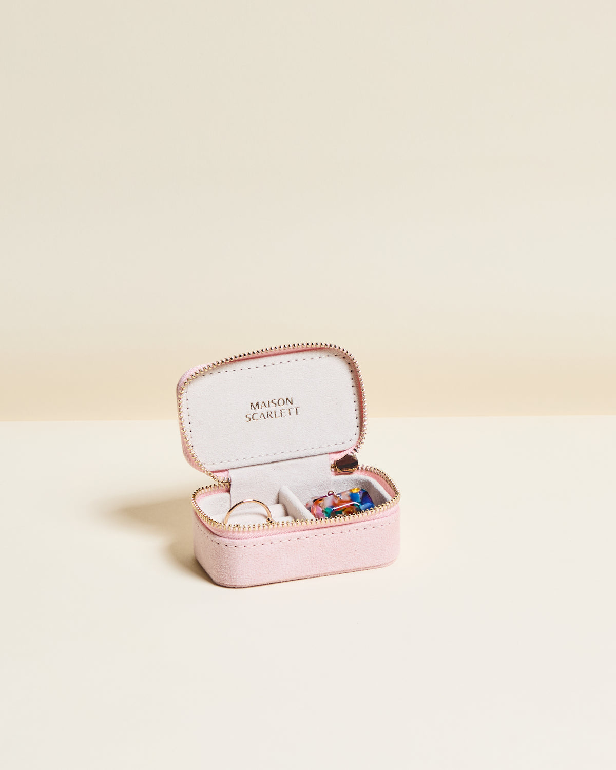 Marie velvet mini travel jewelry box