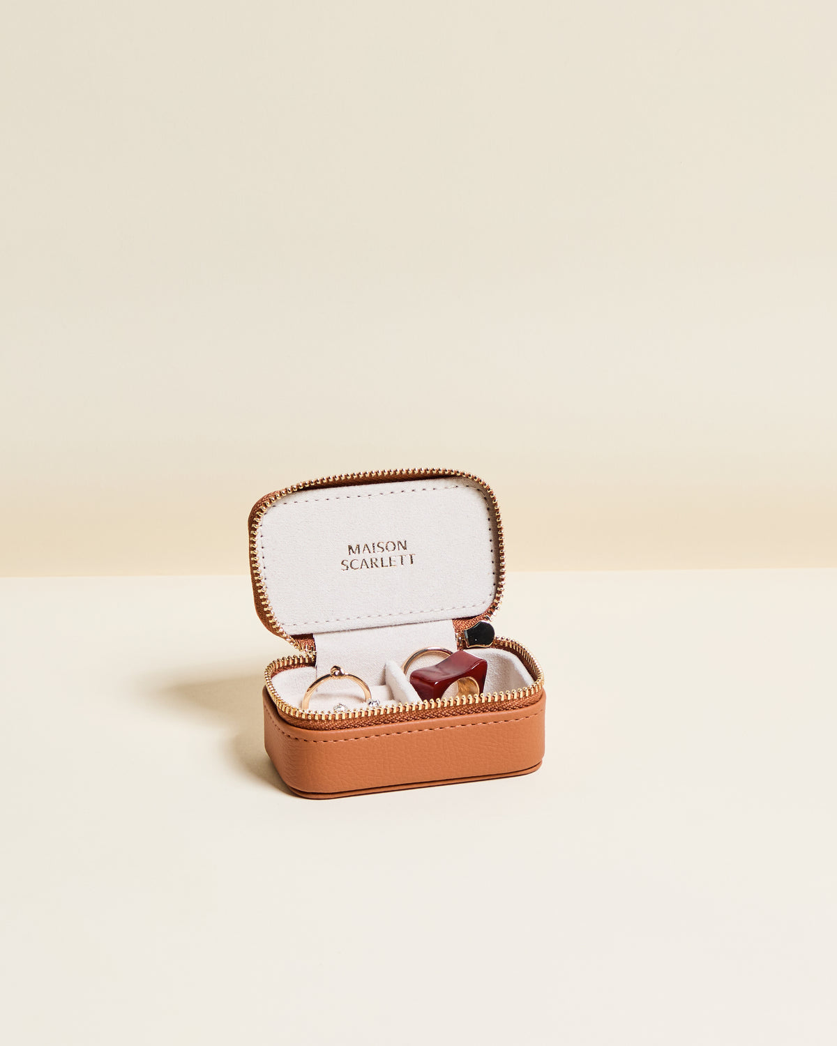 Marie PU leather mini travel jewelry box