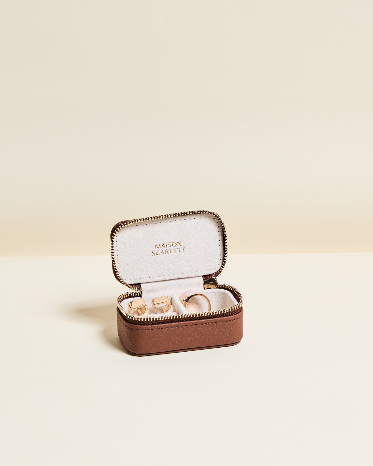 Marie PU leather mini travel jewelry box