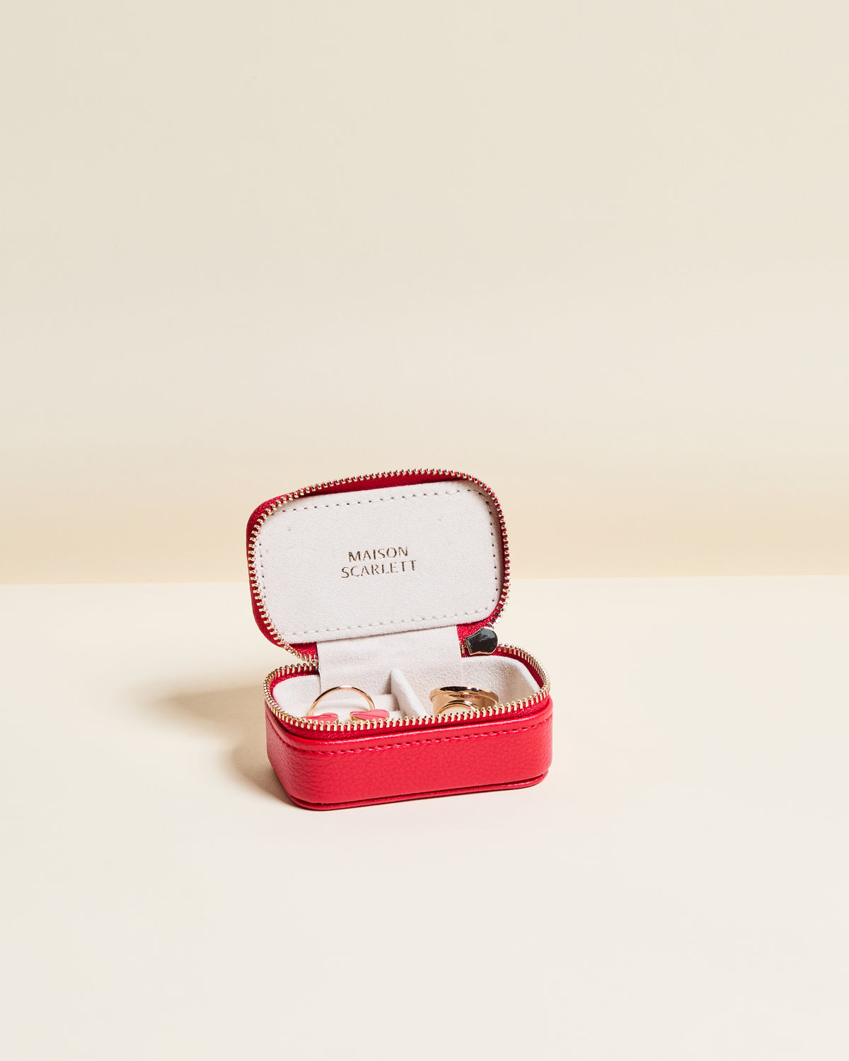 Marie PU leather mini travel jewelry box