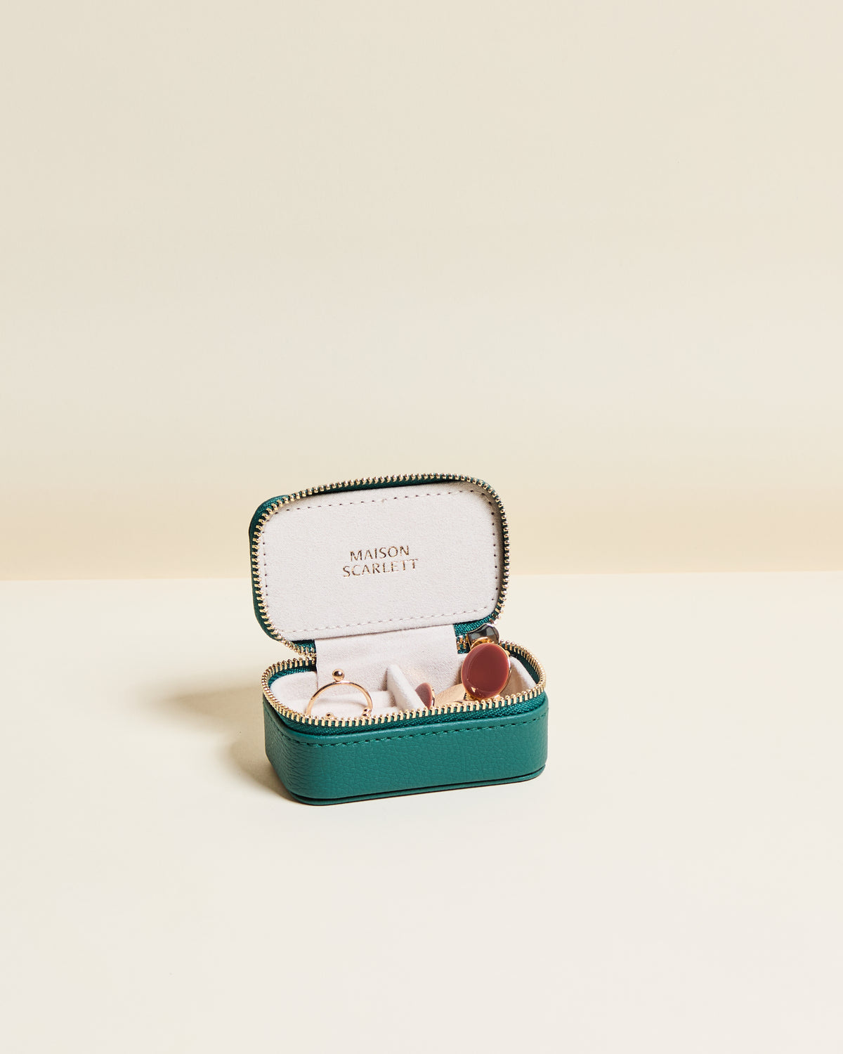 Marie PU leather mini travel jewelry box
