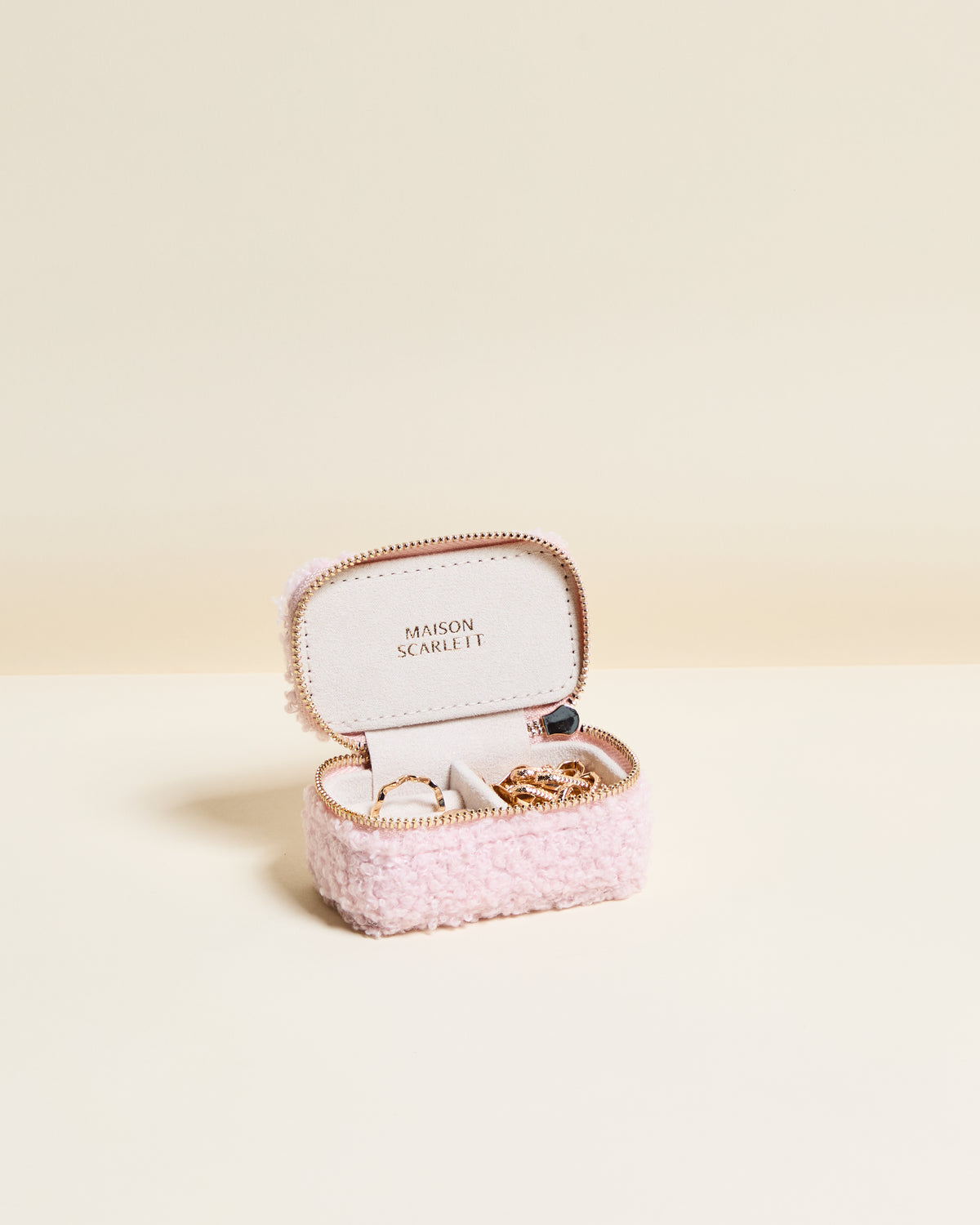 Marie bouclé travel mini jewelry box