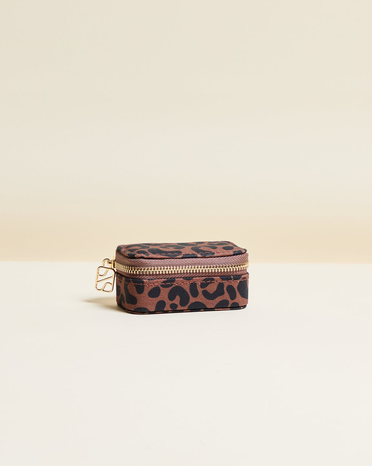 Marie Leopard Mini Travel Jewelry Box
