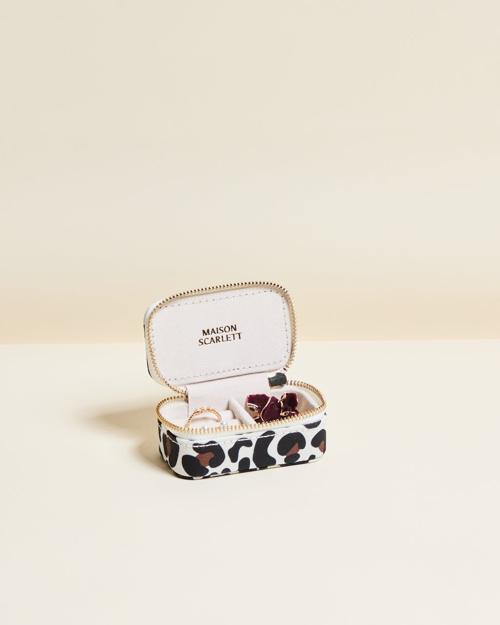 Marie Leopard Mini Travel Jewelry Box