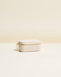 Marie mini linen travel jewelry box