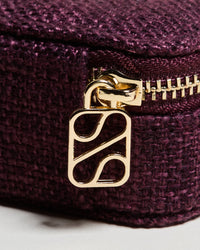 Marie mini linen travel jewelry box