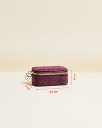 Marie Linen-Look Mini Travel Jewelry Box