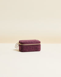 Marie mini linen travel jewelry box