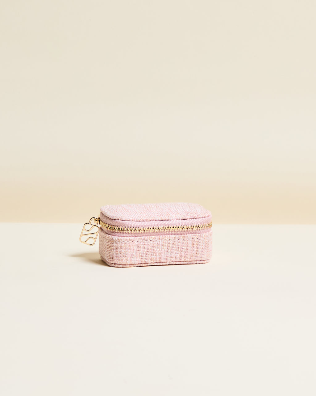Marie mini linen travel jewelry box