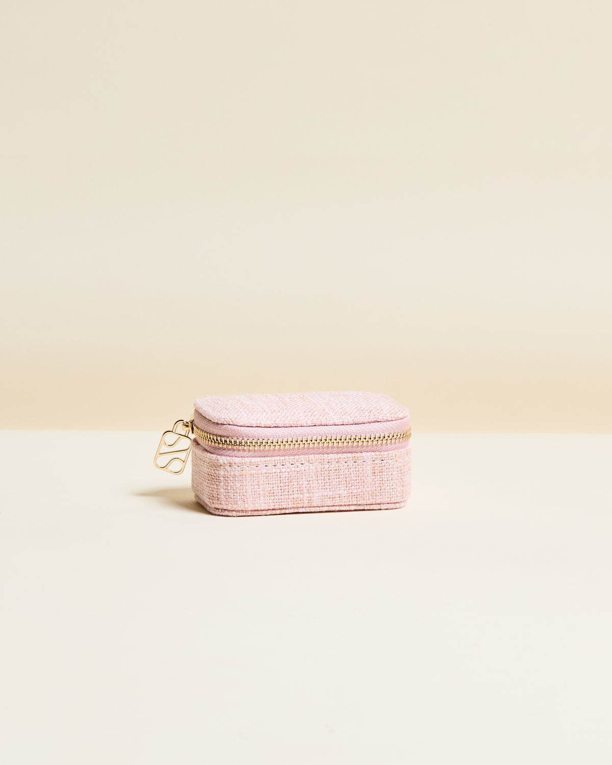 Marie mini linen travel jewelry box