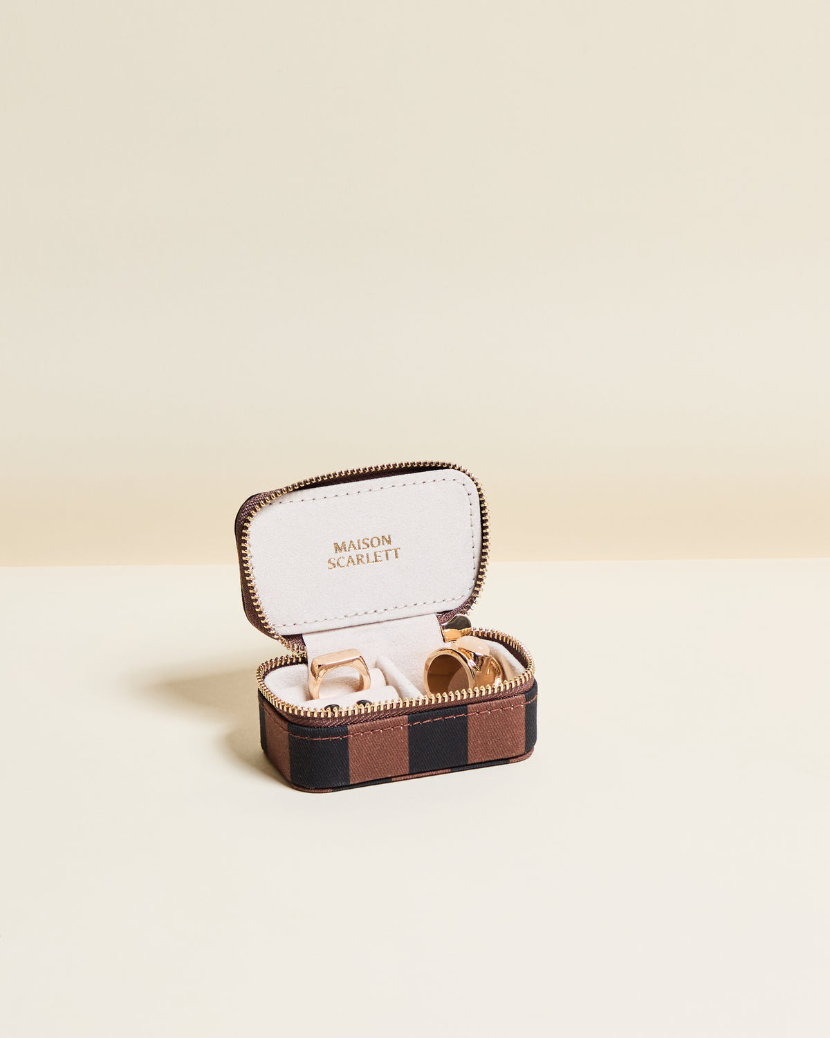 Marie Stripes Mini Travel Jewelry Box