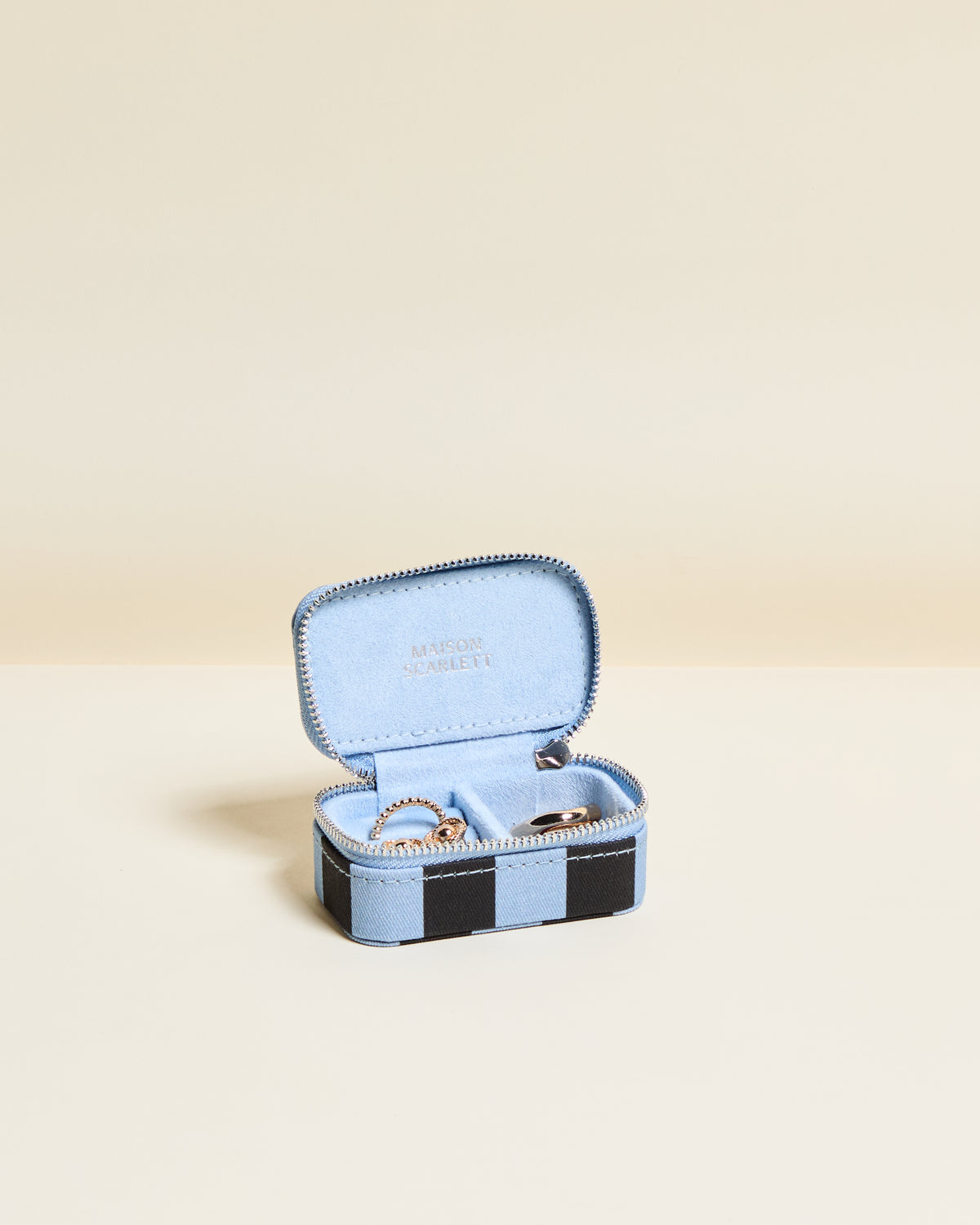 Marie Stripes Mini Travel Jewelry Box