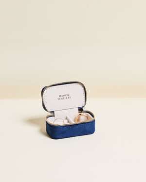 Marie mini travel jewelry box in velvet