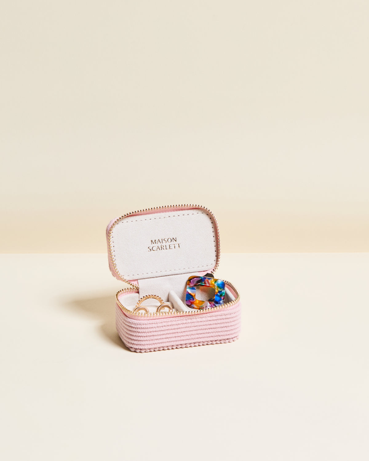 Marie Corduroy Mini Travel Jewelry Box