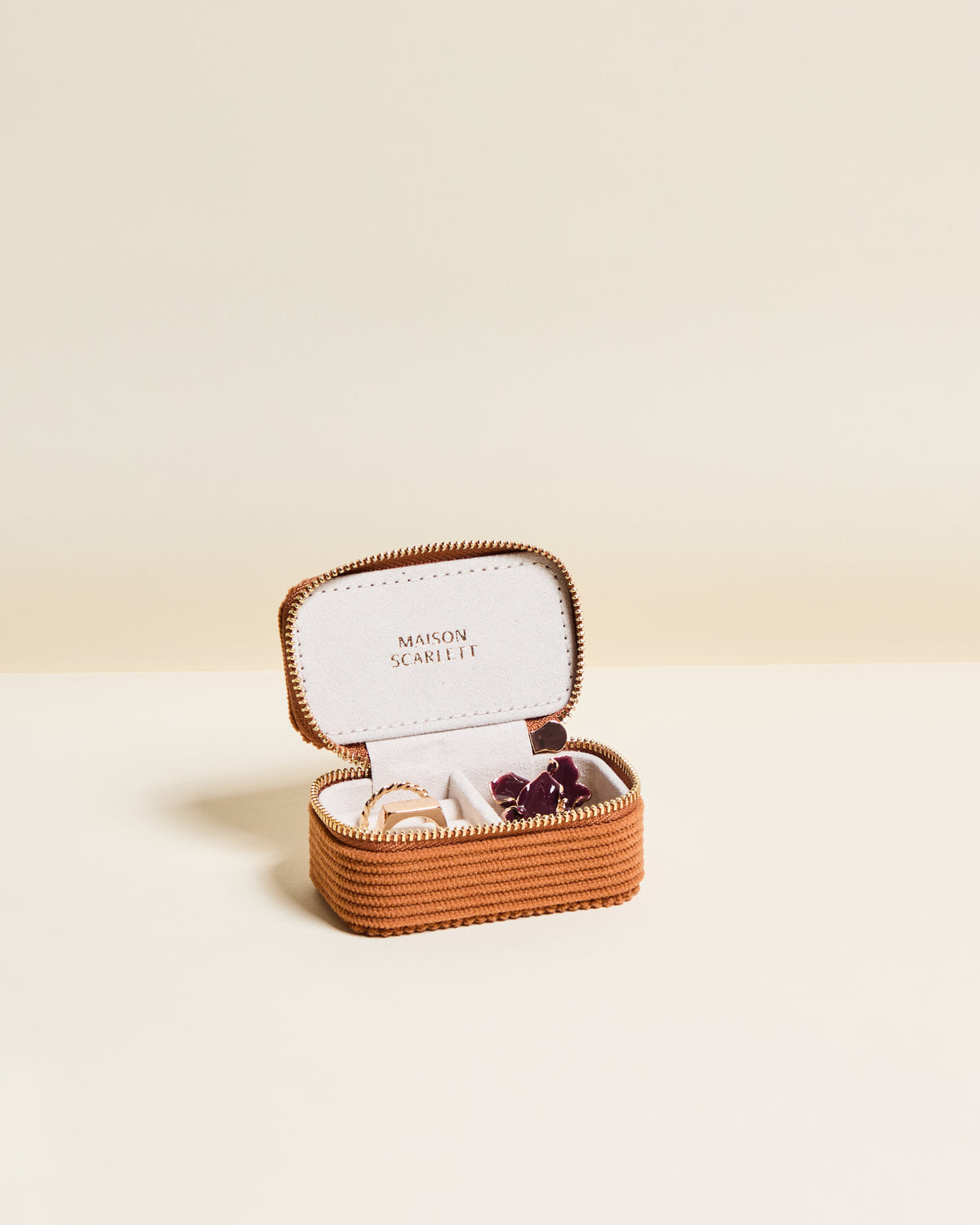 Marie Corduroy Mini Travel Jewelry Box