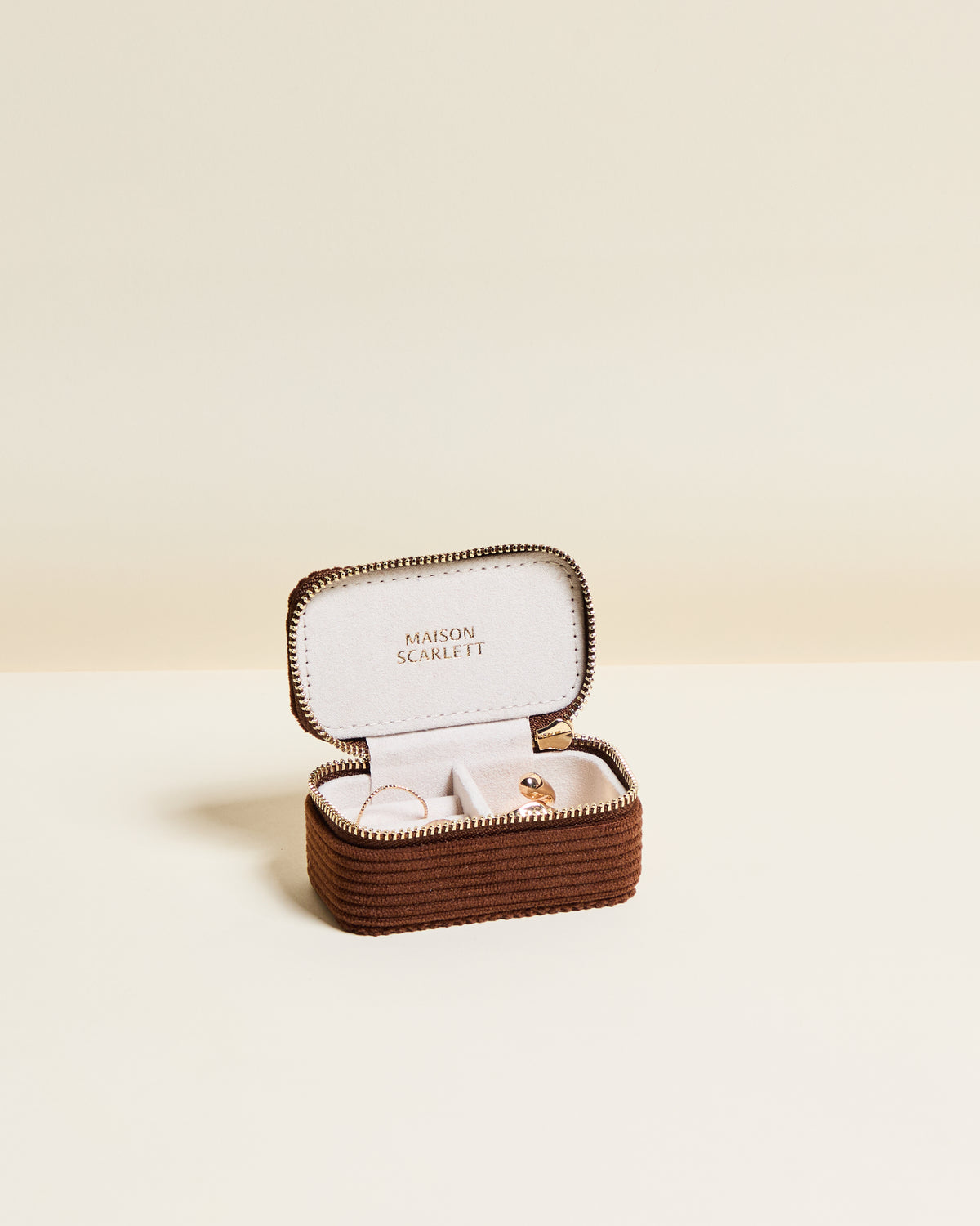 Marie Corduroy Mini Travel Jewelry Box