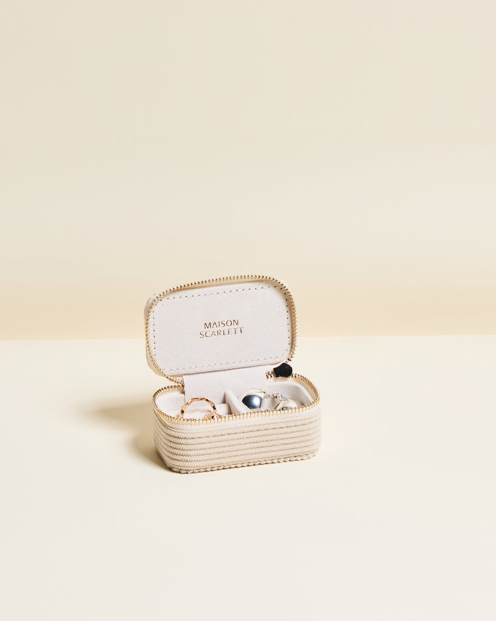 Marie Corduroy Mini Travel Jewelry Box