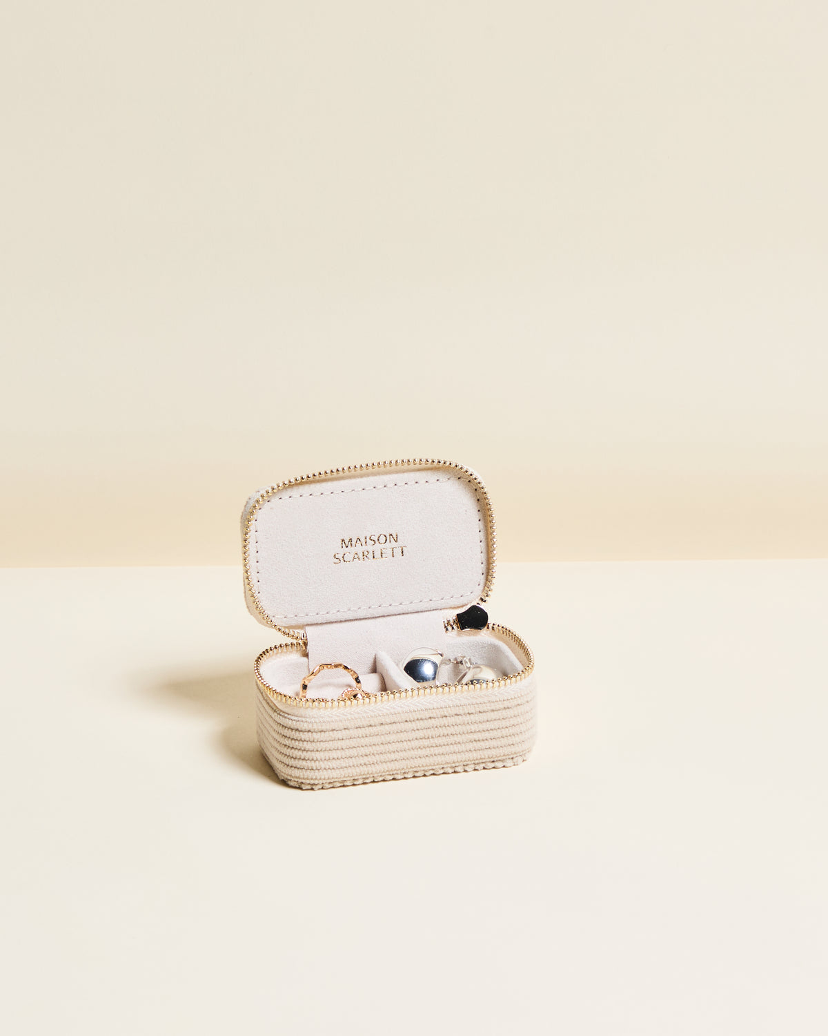Marie Corduroy Mini Travel Jewelry Box