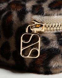 Marie mini travel jewelry box in leopard-print velvet