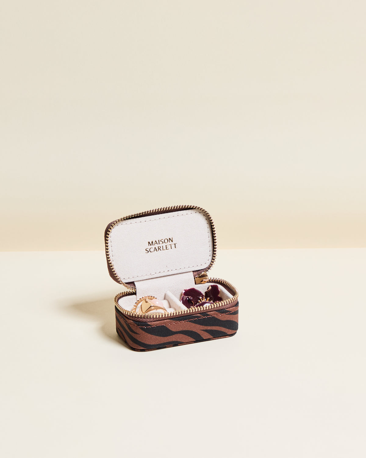 Marie Zebra Mini Travel Jewelry Box